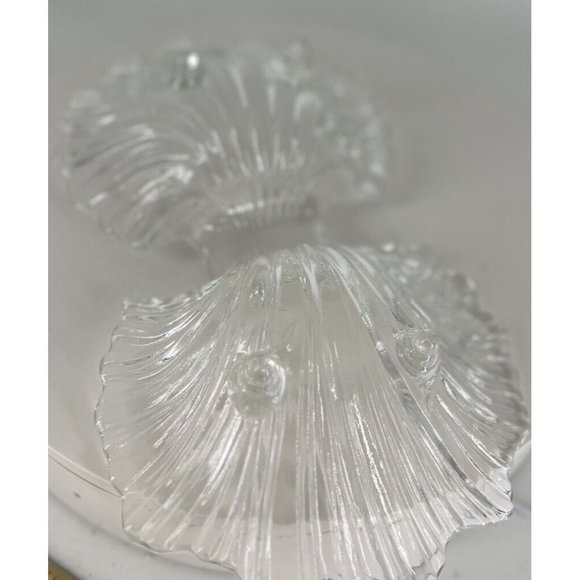 Clam Seashell Mikasa Walther Double Sided Footed Dish Crystal - Picture 7 of 7